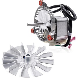 Criditpid Replacement 3-21-08639 Combustion Blower Motor for Harman Accentra Insert, P35i, PF120 Pellet Stoves, with 3-21-00661 Single Paddle Fan Blade.