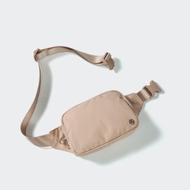 Everywhere Belt Bag Large 2L, Pander Waterproof Everywhere Fanny Pack Purse for Women and Men with Adjustable Strap. (Raw Linen)