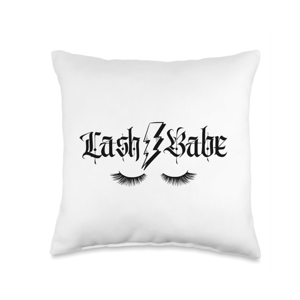 lash babe Throw Pillow, 16x16, Multicolor