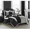 Stratford Park Black and Silver Comforter Set California King Size,Elegant