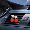 Sandfren Bling Car Cherry Vent Clips, 4PCS Crystal Rhinestone Auto