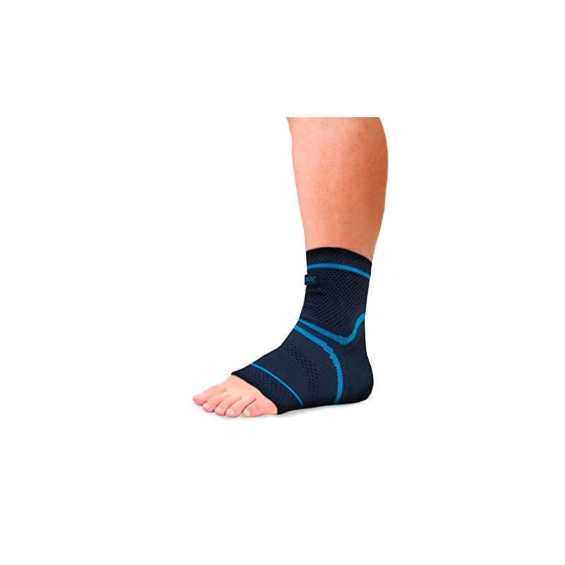 MEDWAY | Tobillera Elástica Deportiva Premium Color Negro - Azul