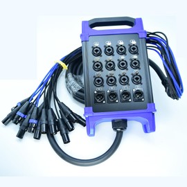 Arklove 12 Send Female 4 Return Male 16-Channel Low Profil XLR 1/4" TRS Send Sub Combo Splitter Snake Cable 10ft