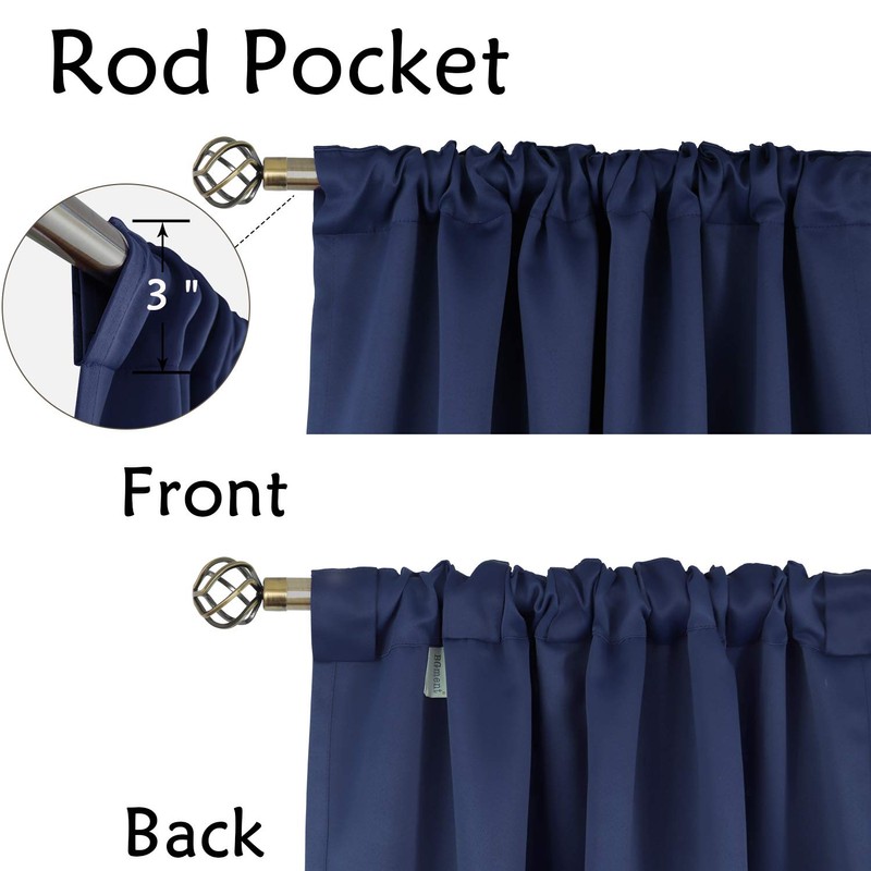 BGment Rod Pocket and Back Tab Blackout Curtains for Bedroom