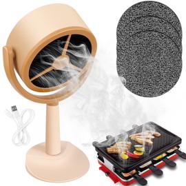 Pletpet Portable Range Hood with 3 Removable Filters, Desktop 125°Adjustable Angle Portable Kitchen Exhaust Fan Small Hanging Range Hood Fan for Desktop and Outdoor