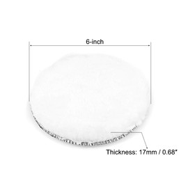 sourcing map 6" Wool Polishing Pad Hook and Loop Buffing Wheel for Orbital Polisher Buffer 2 Pcs