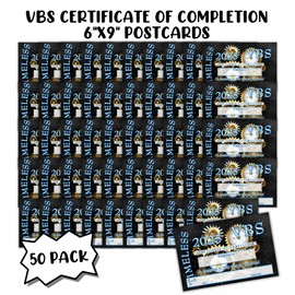 2025 VBS Certificate of Completion 50pk 9x6” Vacation Bible School Time Award Participation Bogard Sample Kit Bulk Supplies