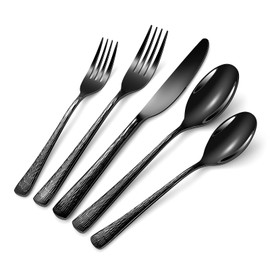Silverware Set, 18/10 Stainless Steel 50 PieceFlatware Set for 10, Utensil Sets DishwasherSafe, Rust-Resistant, Modern Cutlery Set forHome, Wedding, Restaurant