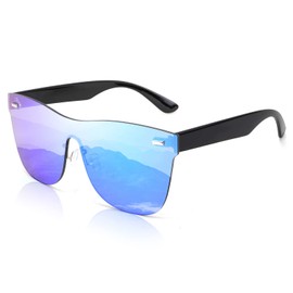 FEISEDY Rimless Mirrored Lens One Piece Sunglasses UV400 Protection for Women Men B2647