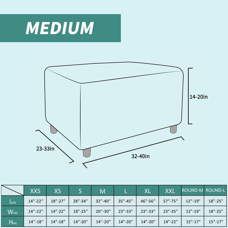 YEMYHOM Ottoman Cover Latest Jacquard Design High Stretch Folding Storage