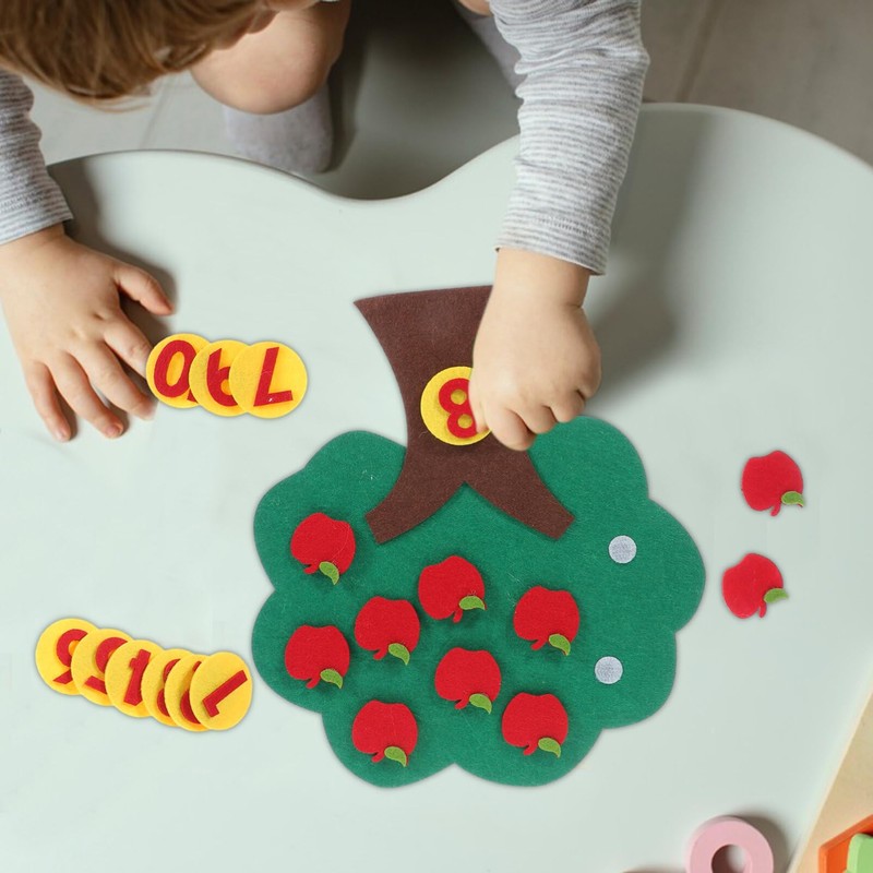 NUOBESTY Addition Subtraction Math Games Teaching Numbers Felt Tree Board