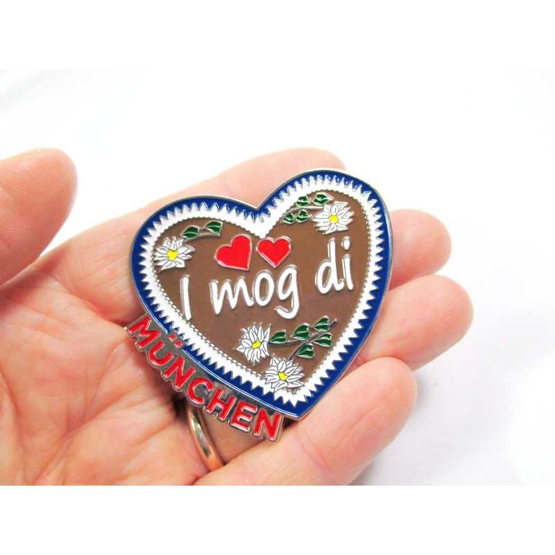 Munich Bavaria Magnet Metal Souvenir Germany Heart I Mog di