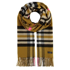 FRAAS Pure Cashmink® Checked Scarf for Men and Women, 53 x 200 cm, Softer than Cashmere, Checked Plaid for Winter, Checked Scarf, Made in Germany - bronze