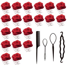 20-Piece Rose Hairpin and 4-Piece Hairpin, Hair Styling Accessories, Hairstyle Decorations, Elee and Simple Hair Accessories