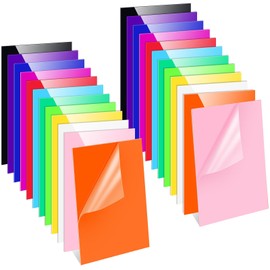 Remerry 24 Pcs Colored Acrylic Sheets for Laser Cutting 0.08 Inch Thick, Opaque Acrylic Panel Boards for Engraving Cutting Sawing in 12 Colors (7 x 5 Inch)