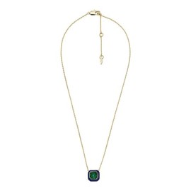 FOSSIL Candy Jewels JA7201710 Women's Necklace Enamel Glass Stone Blue Green, Brass, No Gemstone
