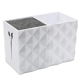 TeamTop Scissor Cube, Scissor Case, Scissor Box, Acrylic, Salon, Hairdresser, Hairdresser, Pet, Free Storage, Pen Holder, Salon (6.2 x 3.2 x 4.1 inches (15.6 x 8.2 x 10.3 cm), White)