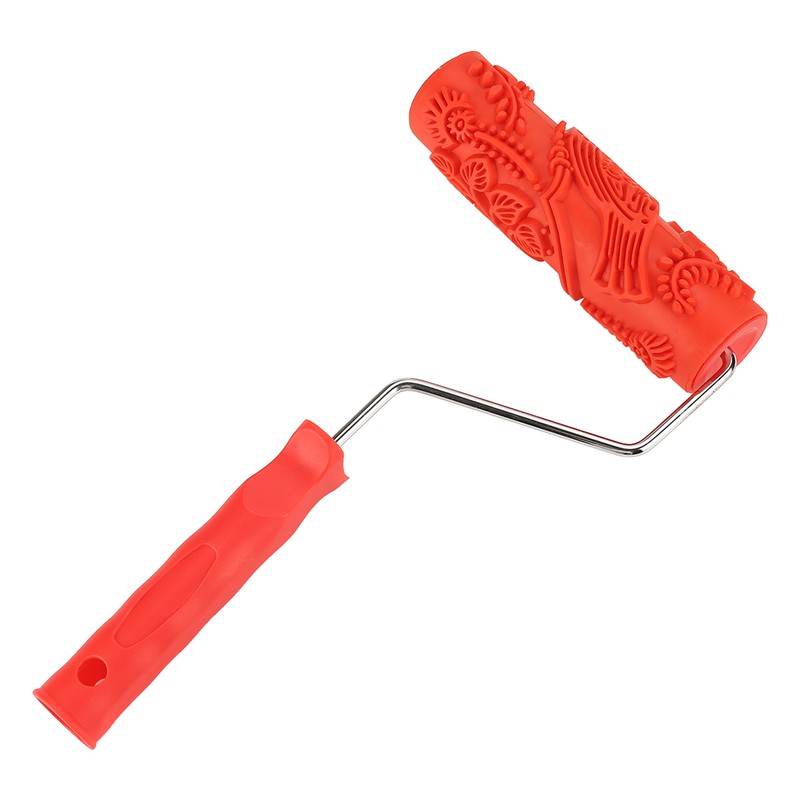 7IN Rubber Embossing Texture Wall Printing Brush Relief Roller Tool