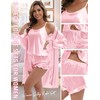 MORFORU Silk Pajamas for Women 3 Piece Satin Pajama Set