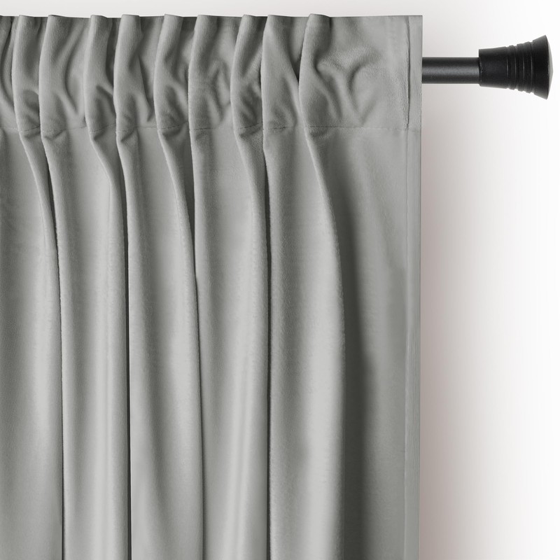 AmeliaHome Curtain Velvet Look Pack of 1 Velvet blackout curtain,