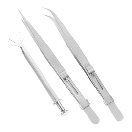 Hohopeti Stainless Steel Jewelry Tweezers Heavy Duty Tool Metal Stamp Tweezers Nipper for Precision Work for