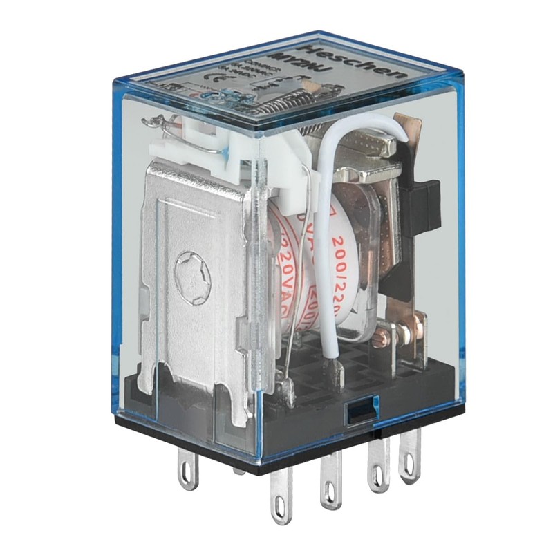 Heschen Gereral Purpose Relay, MY2NJ, 220VAC Coil, 5A 24VDC/220VAC, DPDT,