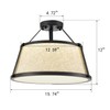 DANSEER Drum Flush Mount Ceiling Light Black Finish Dimmable LED