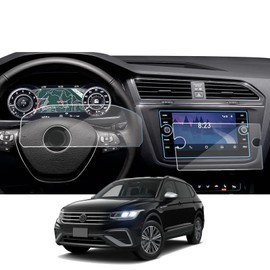 KOOGEN 2 Pack Tempered Glass Screen Protector for VW Tiguan 2022-2024,8" Infotainment Screen & Dashboard Film Compatible With Volkswagen Tiguan Accessories