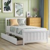 Twin Bed Frame with Drawers, Kids Platform Twin Bed with