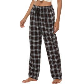 MoFiz Sleep Pant for Women Plaid Loose Fit Home Sleep Bottom Nightwear Sleepwear Lounge Pant with Pocket Plaid-55,M