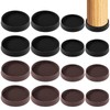 Swpeet 4Pcs 3" x 3" Round Brown Rubber Anti Skid