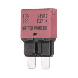 DMiotech Automatic Mini Reset Fuse, 14V DC 10A ATC/ATO Auto Circuit Breaker Reset Fuses Low Profile Blade Fuses for Car Truck SUV Marine Boat Motorcycle, Red