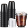 Ziliny 50 Sets Clear Plastic Coffee Cups with Sip Lids,