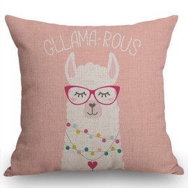 Swono Inspirational and Motivational Pillow Cover with Alpaca,Cute Llama Gllama-rous Decorative Pillow Cases Home Decor Square 18x18 Inches Pillowcases