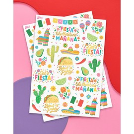 xo, Fetti Fiesta Party Supplies Metallic Tattoos - 52 styles | Cinco De Mayo Decorations, Final Fiesta Bachelorette + Mexican Decor