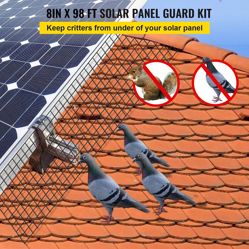VEVOR 8inch x 98ft, Critter Roll Kit, Solar Panel Bird