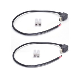 ELNONE 2PCS 22AWG USB Type C Pigtail 2 Wire Up-Down Direction,0.3M/1FT 5V 3A USB C to 2 Pin Bare Wire Open End Wire Power Pigtail for DIY Cable with Quick Wire Cable Connector