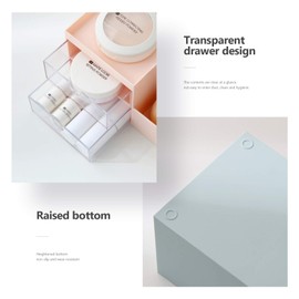 Subsky Makeup Organiser with Drawers, Make Up Storage Cosmetic Dressing Table Organiser Makeup Box with Drawerds for Dresser,Bedroom, Bathroom