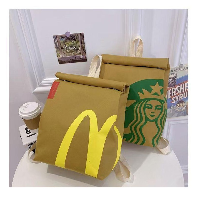 Men Women McDonald's Backpack Starbucks Backpack for Teen Girls Kids