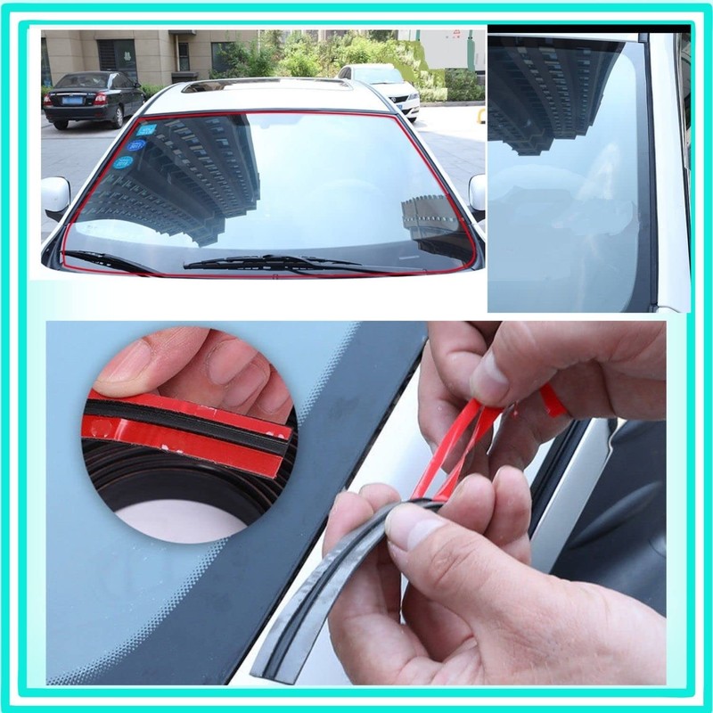 HTharros Windshield Molding Replacement Rubber Car Front Rear Window Gap