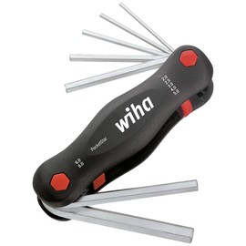 Wiha Multitool PocketStar® Inner Hexagon 7 Pieces, Quick Access at the Touch of a Button, Can be Used as a Longitudinal and Cross Handle, Pin Wrench Safely Stowed Away, All-In-One Tool (23040)