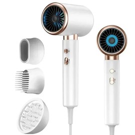 Professional Ionic Dual Temperature Hair Dryer (Salon & Home) 2000W Quiet Lightweight 3-Speed, 01 White / 전문가용 이온 듀얼 온도 헤어 드라이어 (살롱 및 가정용) 2000W 저소음 경량 3단 속도, 01 White