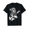 Funny Boxer Dog Playing Electric Guitar Rock Dog Dad T-Shirt