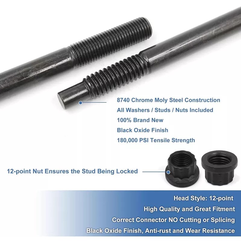 Unbranded 8740 Chromoly Head Stud Kits For 04-20 Chevy GM