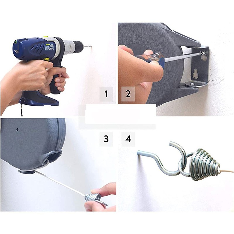 WDOPEN Retractable Clothesline-Portable Heavy-Duty Indoor and Outdoor Clothesline PVC Clothesline,