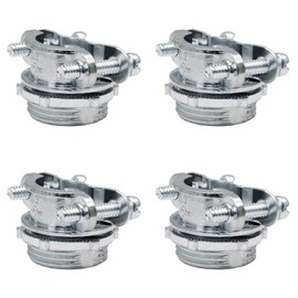 Bonsicoky 4 Pcs 1/2 Inch Clamp Type Cable Connectors - Zinc Alloy Clamp Cable Connector Fittings for Metallic Conduit Protect Electric Wires Electrical Box Cables