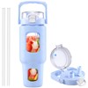 BLUEGO 40 oz Glass Water Bottle With Straw, Leakproof With