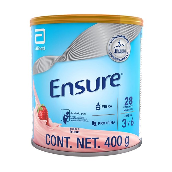 Ensure Clsico - en Polvo Sabor Fresa, 400g, Alimentacin Especializada