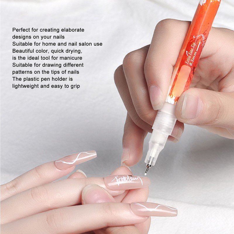 10PCS Nail Art Pen Set Colorful ABS Housing Nail Point