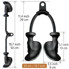 Ergonomic Tricep Rope Pulldown Attachments, Upgraded 27/ 32/ 40 & 47 Inch Extra Long Triceps Rope Cable Attachments for Gym, Lat Pull Down Bar for Cable Machine, Tricep Workout Cable Attachments pulley system - Color: HAND ROPE 50CM